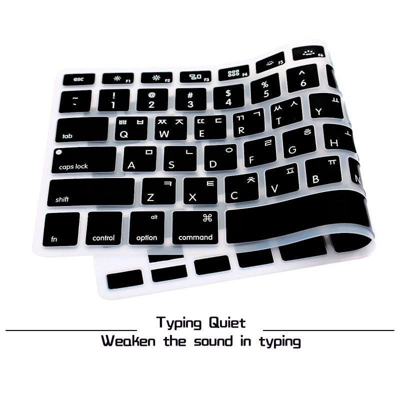 HRH Korean Silicone Keyboard Cover Skin for MacBook Old Air 13,for MacBook Pro 13/15/17 (with or w/Out Retina Display, 2015 or Older Version),for iMac Older USA(Not for MacBook 13 Air A1932)-Black - Image 3